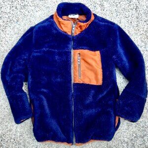 Tommy Bahama Plush Fleece Kids Jacket Navy/Orange Size Medium Soft Cozy